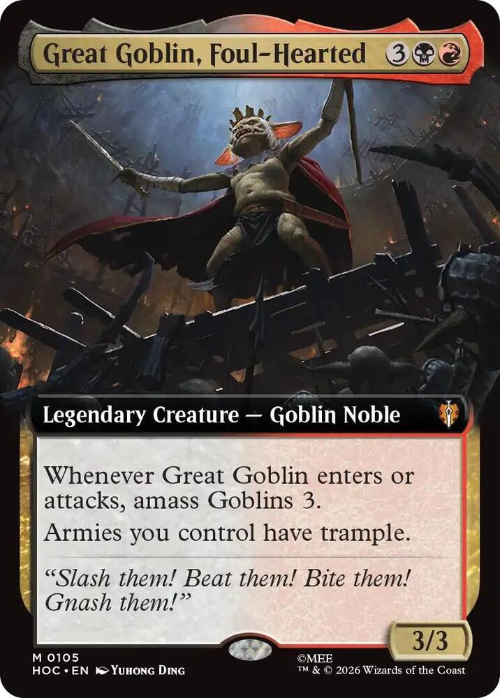 Great Goblin, Foul-Hearted (Extended Art) 105 card from The Hobbit: Eternal-Legal