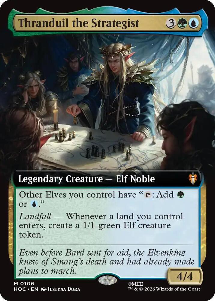 Thranduil the Strategist (Extended Art) 106 card from The Hobbit: Eternal-Legal