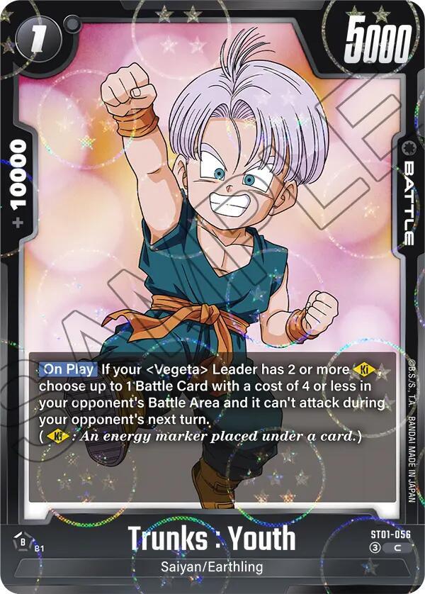 Trunks : Youth (Dragon Ball Pattern) ST01-056 card from Story Booster 01