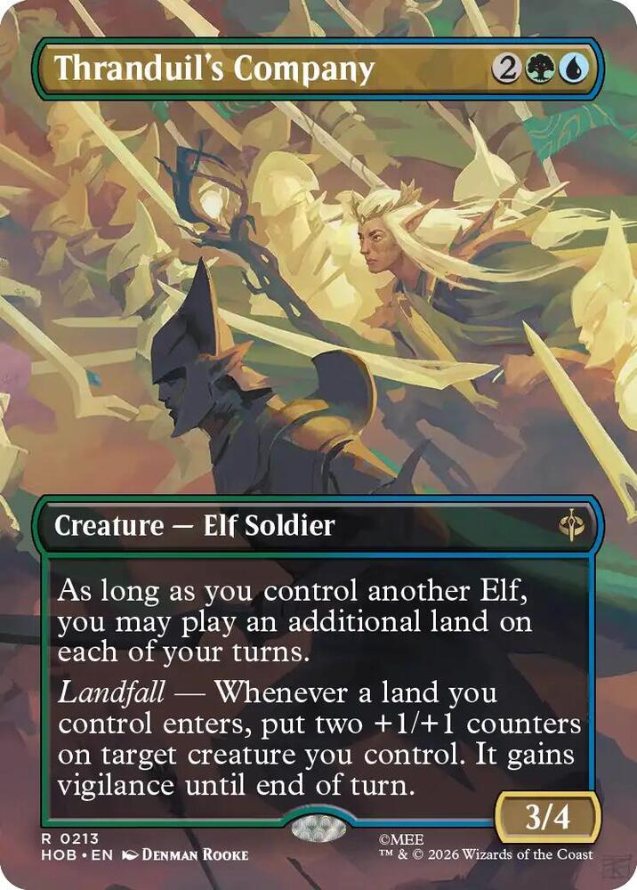 Thranduil's Company (Borderless) 213 card from The Hobbit