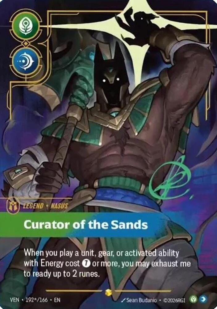 Nasus - Curator of the Sands (Signature) 192*/166 card from Vendetta