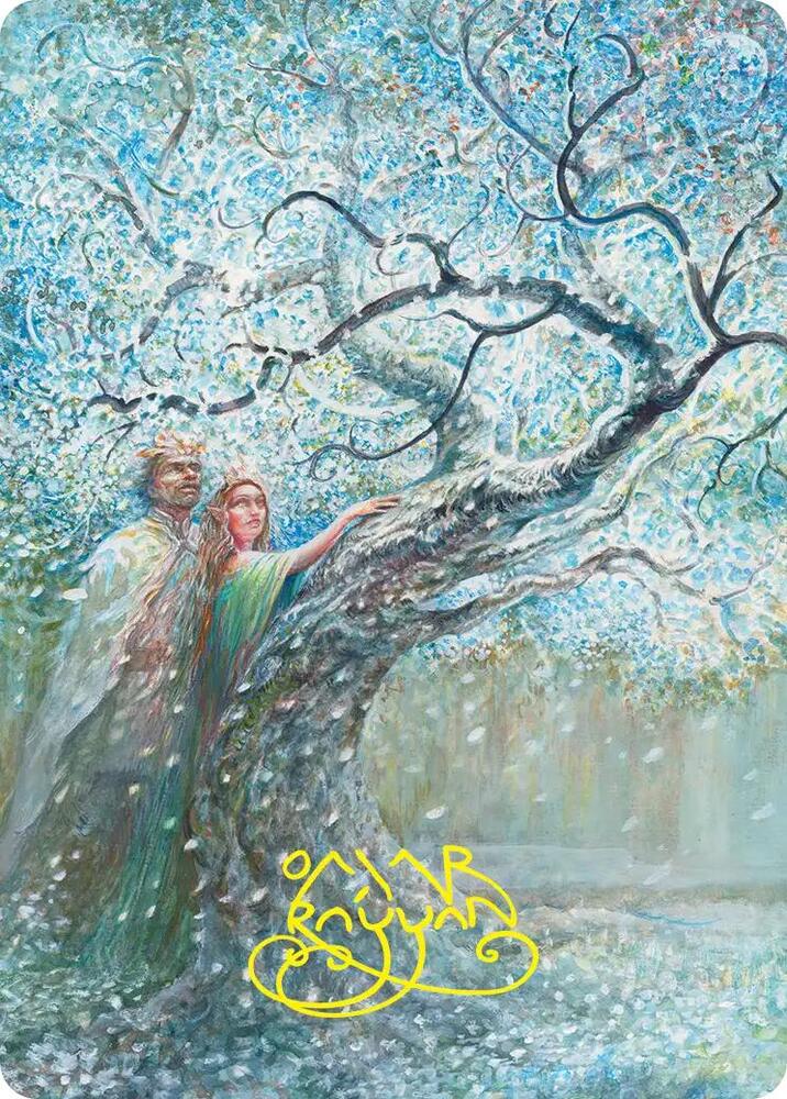 Flowering of the White Tree Art Card (Gold-Stamped Signature) 27 card from Art Series: The Hobbit