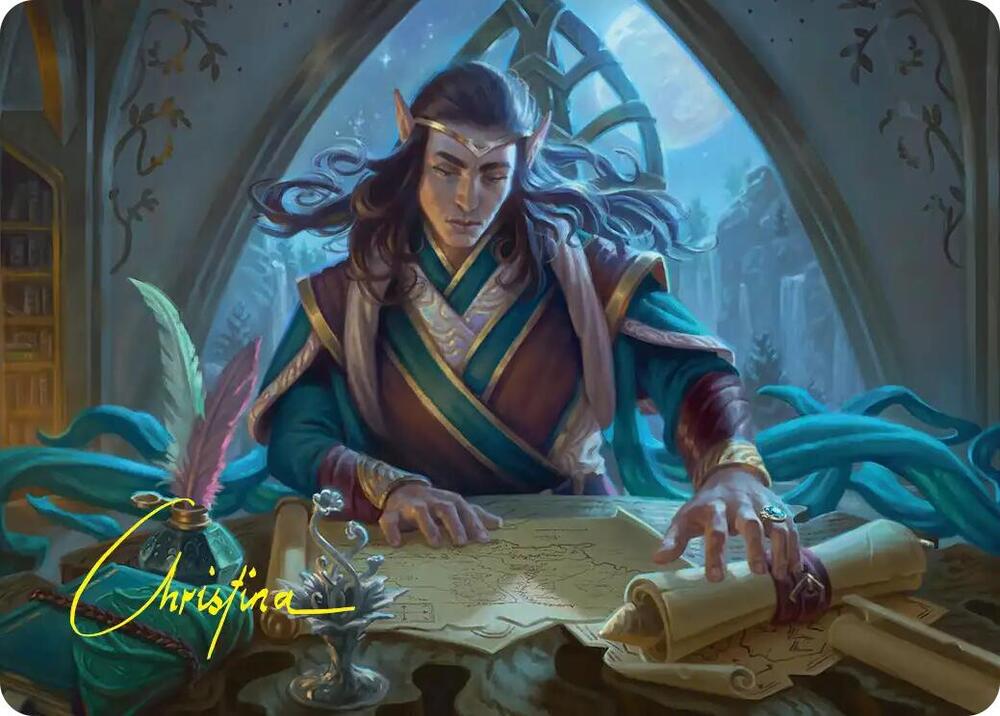 Elrond, Moon-Reader Art Card (Gold-Stamped Signature) 9 card from Art Series: The Hobbit