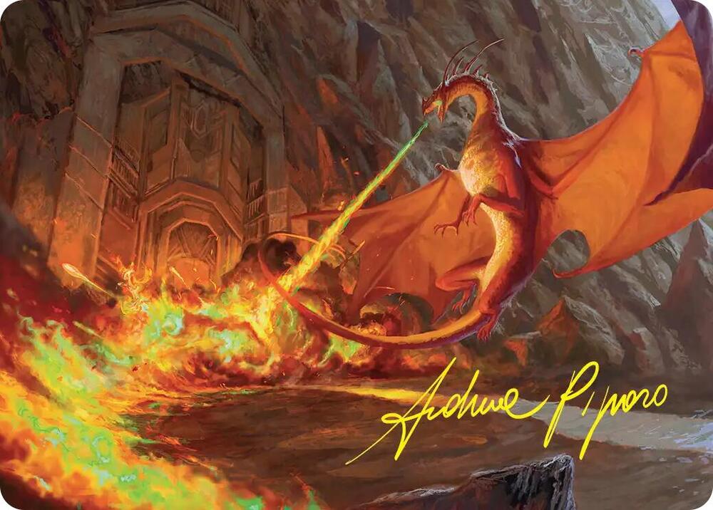 Smaug's Fury Art Card (Gold-Stamped Signature) 18 card from Art Series: The Hobbit