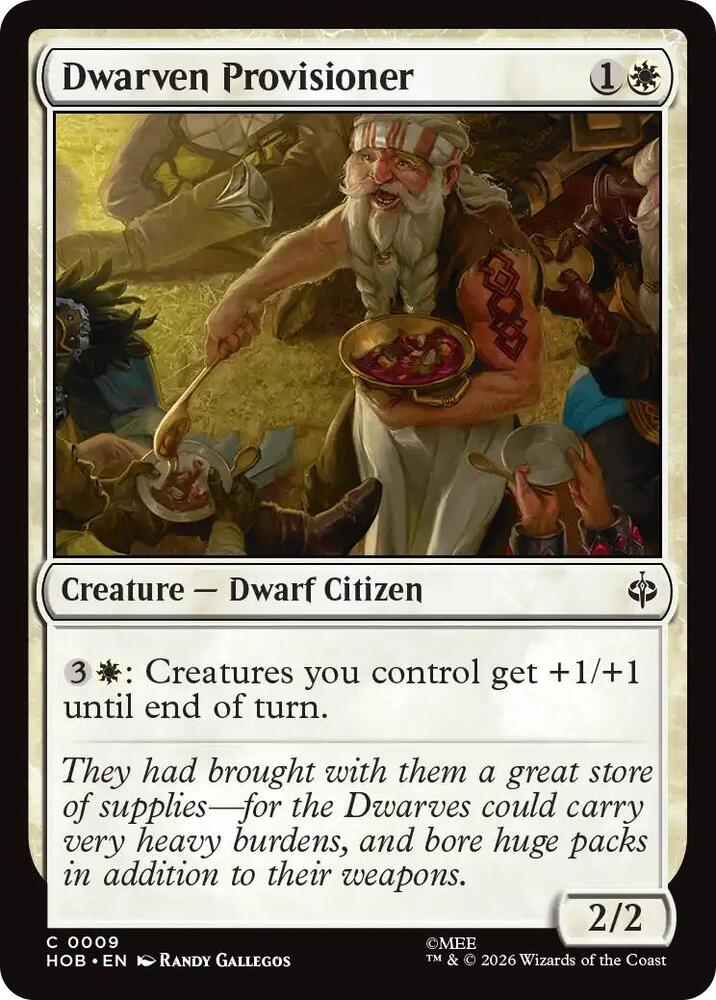 Dwarven Provisioner 9 card from The Hobbit
