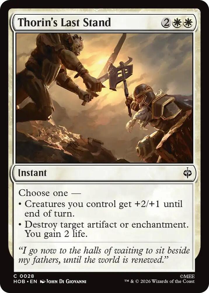 Thorin's Last Stand 28 card from The Hobbit