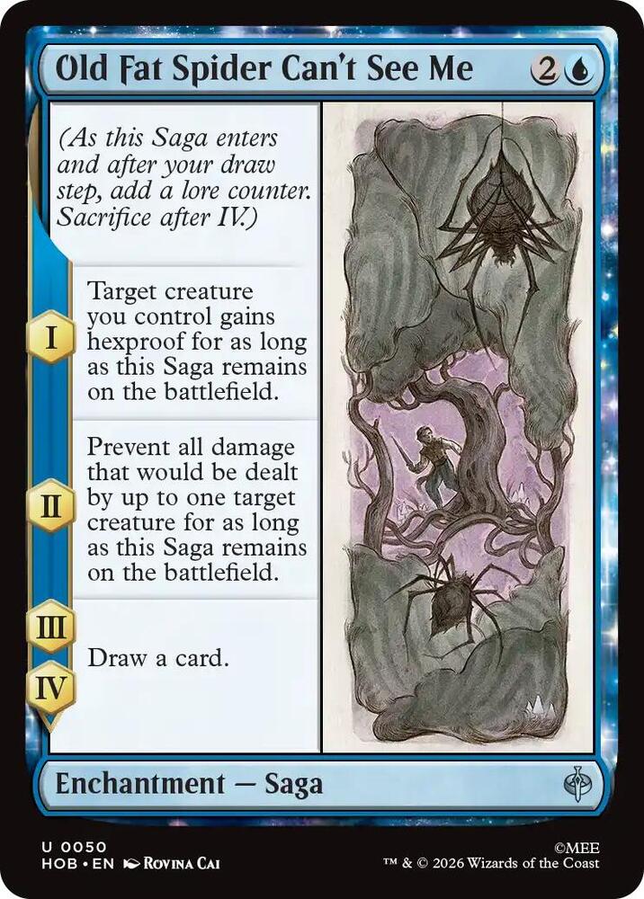 Old Fat Spider Can't See Me 50 card from The Hobbit