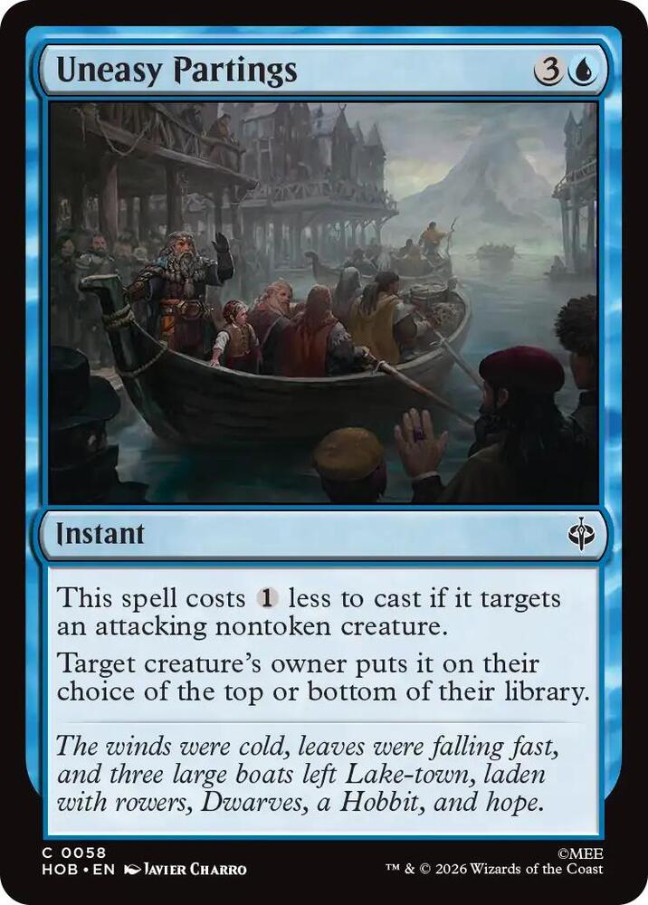 Uneasy Partings 58 card from The Hobbit