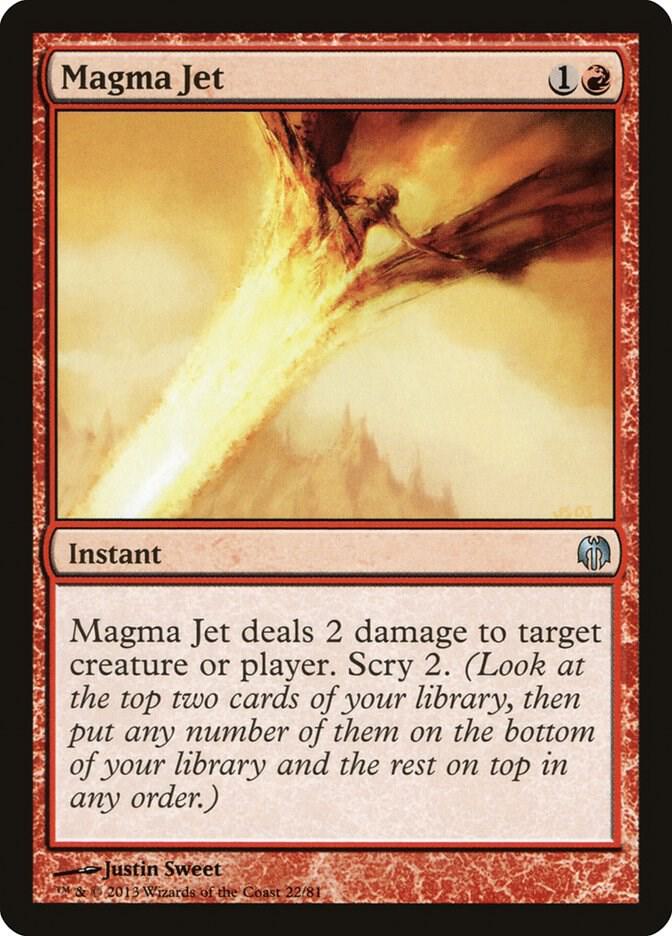 Magma Jet 22 card from Duel Decks: Heroes vs. Monsters