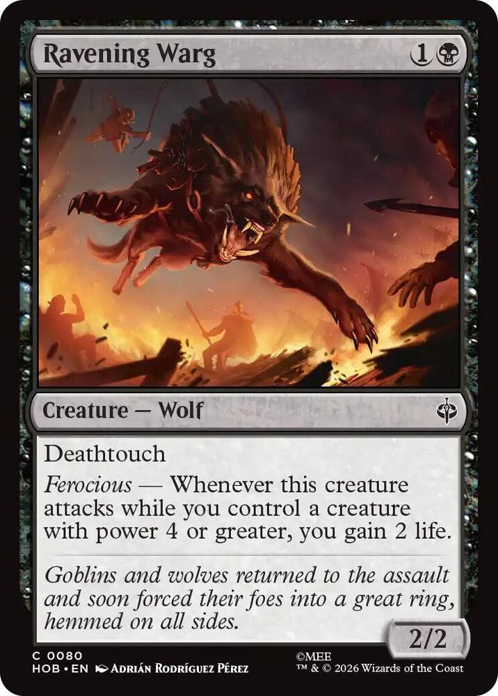 Ravening Warg 80 card from The Hobbit