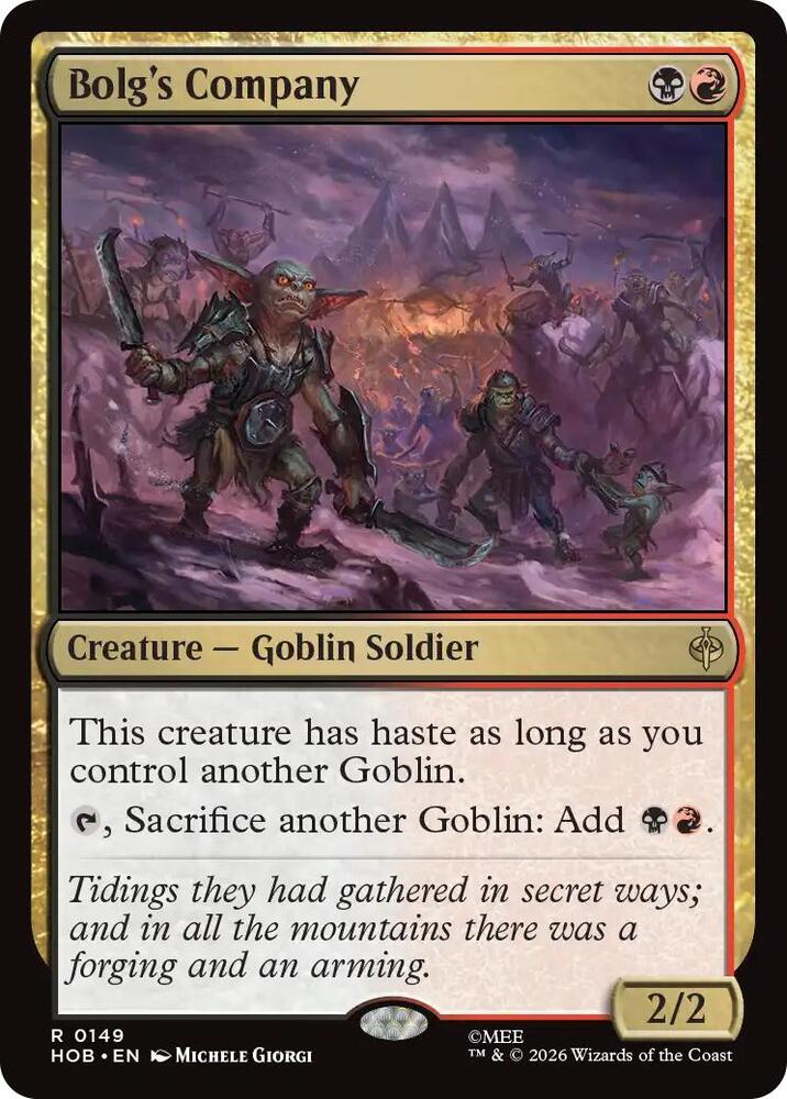 Bolg's Company 149 card from The Hobbit