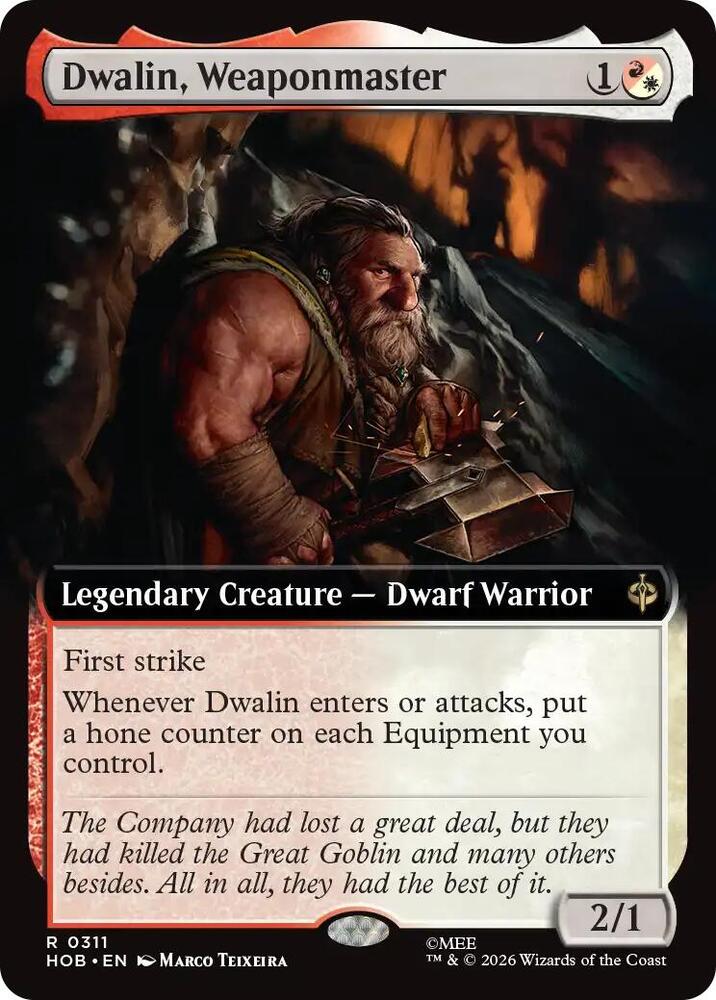 Dwalin, Weaponmaster (Extended Art) 311 card from The Hobbit