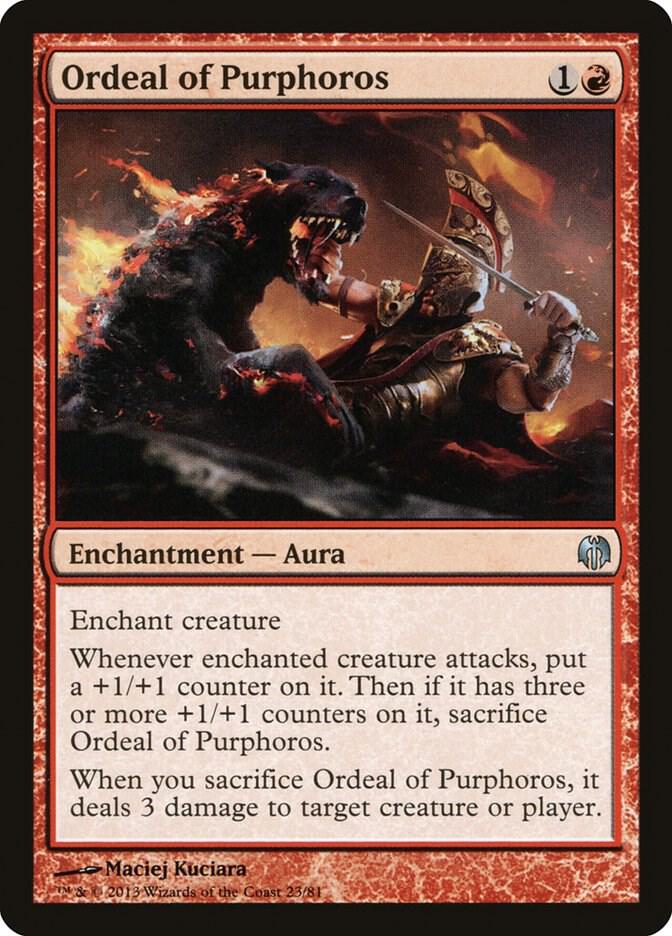 Ordeal of Purphoros 23 card from Duel Decks: Heroes vs. Monsters