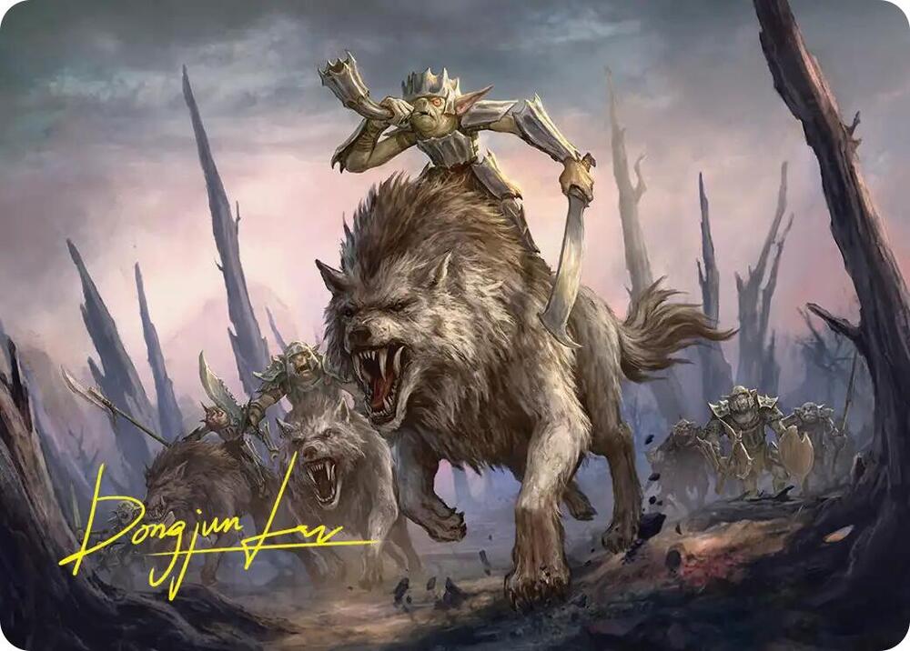 Signal the Onslaught Art Card (Gold-Stamped Signature) 52 card from Art Series: The Hobbit