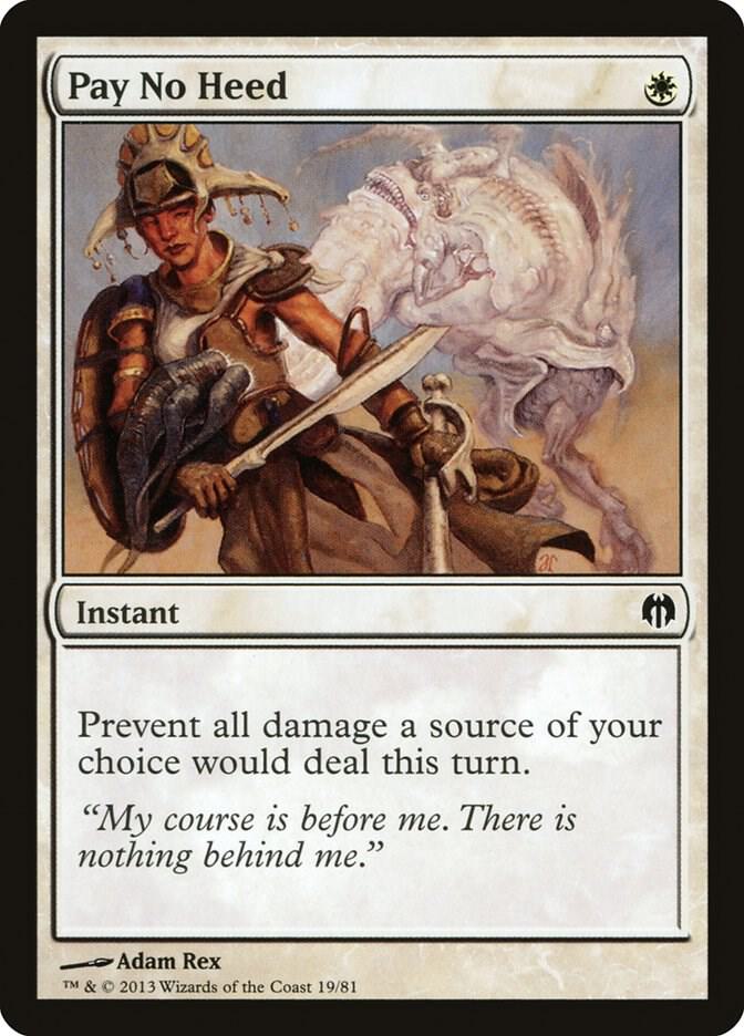 Pay No Heed 19 card from Duel Decks: Heroes vs. Monsters