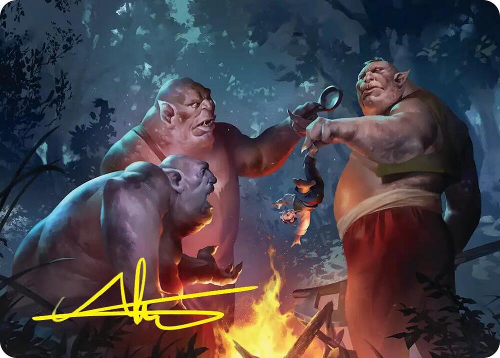 Tom, Bert, and William Art Card (Gold-Stamped Signature) 25 card from Art Series: The Hobbit
