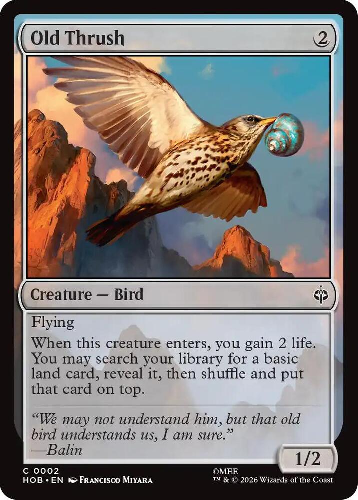Old Thrush 2 card from The Hobbit