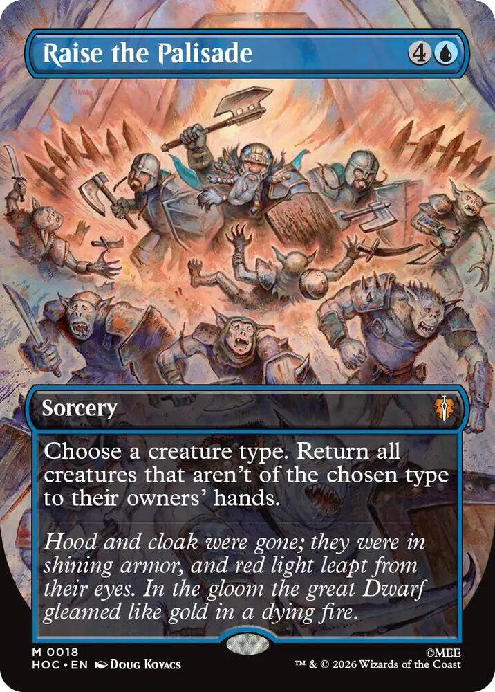 Raise the Palisade (Borderless) 18 card from The Hobbit: Eternal-Legal