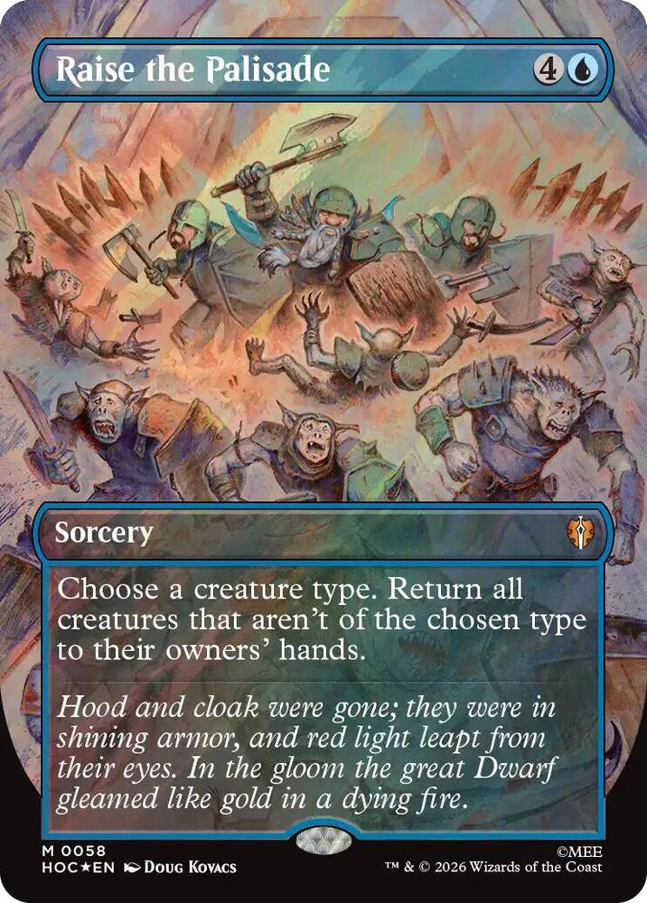 Raise the Palisade (Borderless) (Surge Foil) 58 card from The Hobbit: Eternal-Legal