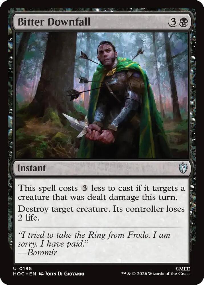 Bitter Downfall 185 card from The Hobbit: Eternal-Legal
