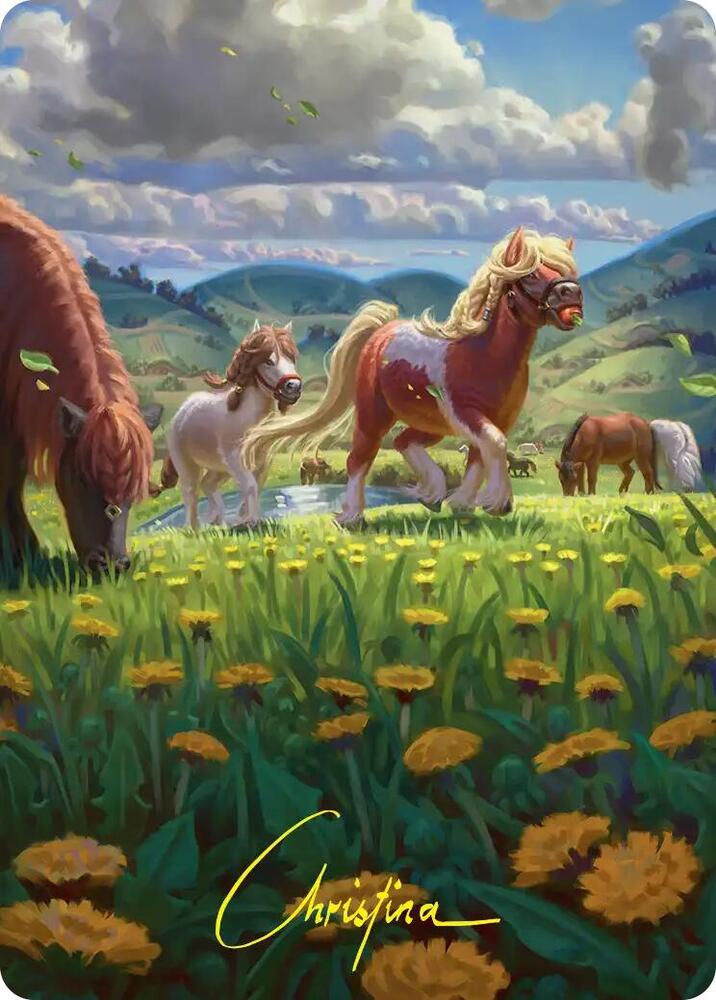 Troop of Ponies Art Card (Gold-Stamped Signature) 1 card from Art Series: The Hobbit