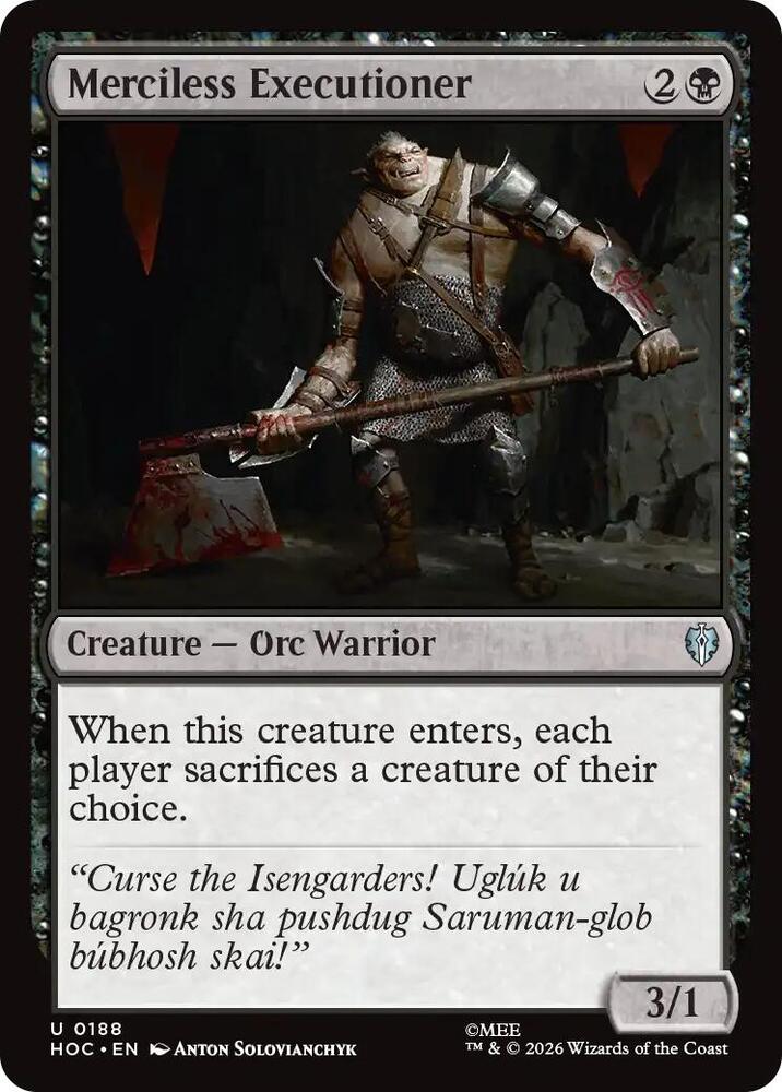Merciless Executioner 188 card from The Hobbit: Eternal-Legal