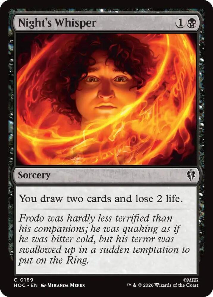 Night's Whisper 189 card from The Hobbit: Eternal-Legal
