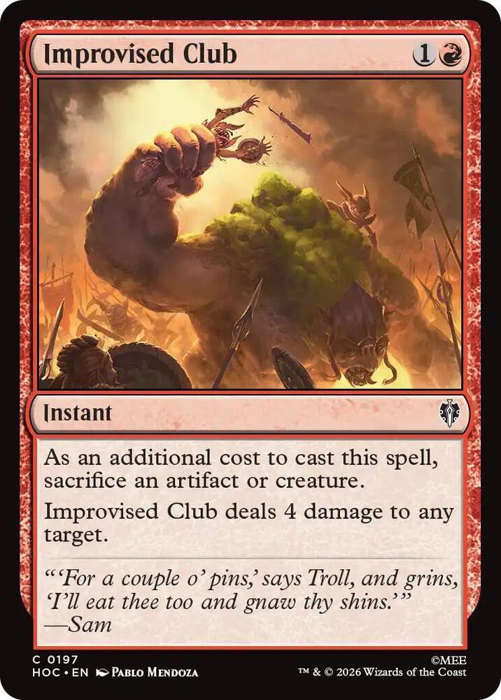 Improvised Club 197 card from The Hobbit: Eternal-Legal