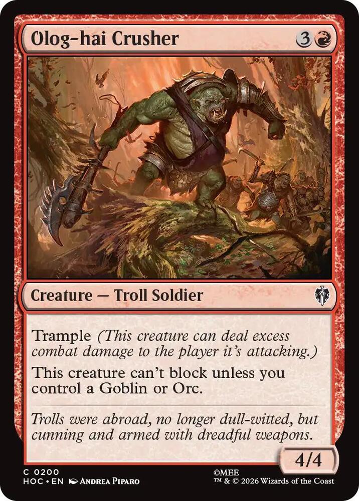 Olog-hai Crusher 200 card from The Hobbit: Eternal-Legal
