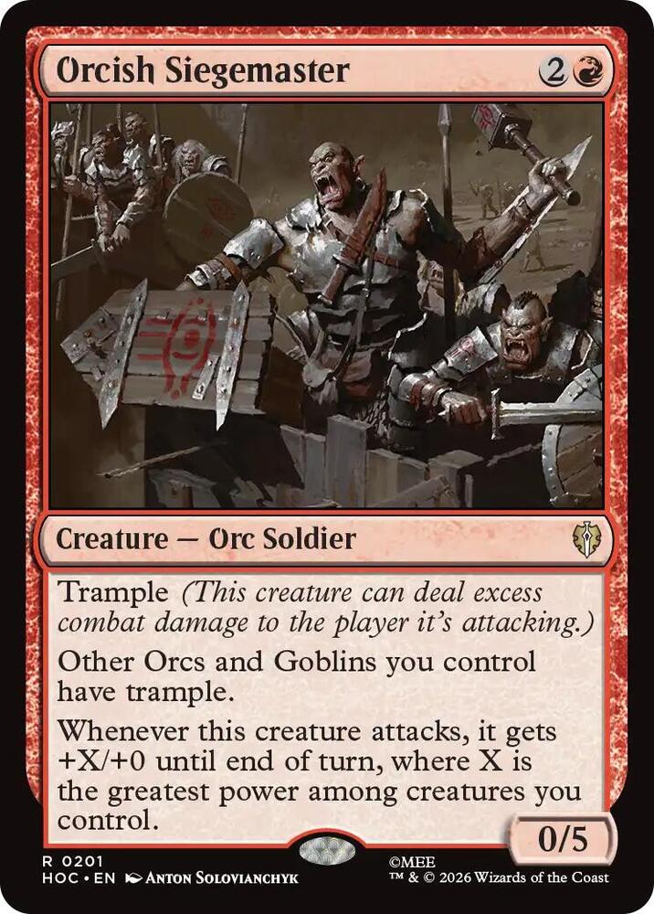 Orcish Siegemaster 201 card from The Hobbit: Eternal-Legal