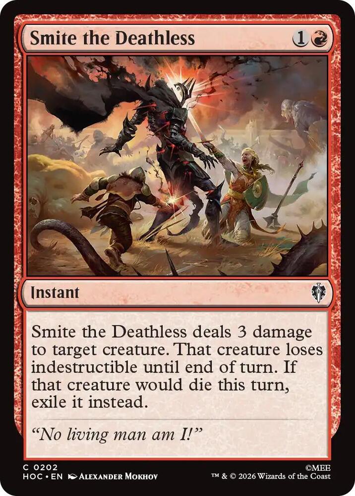 Smite the Deathless 202 card from The Hobbit: Eternal-Legal