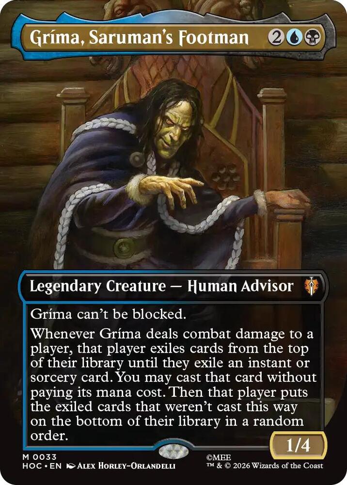 Grima, Saruman's Footman (Borderless) 33 card from The Hobbit: Eternal-Legal