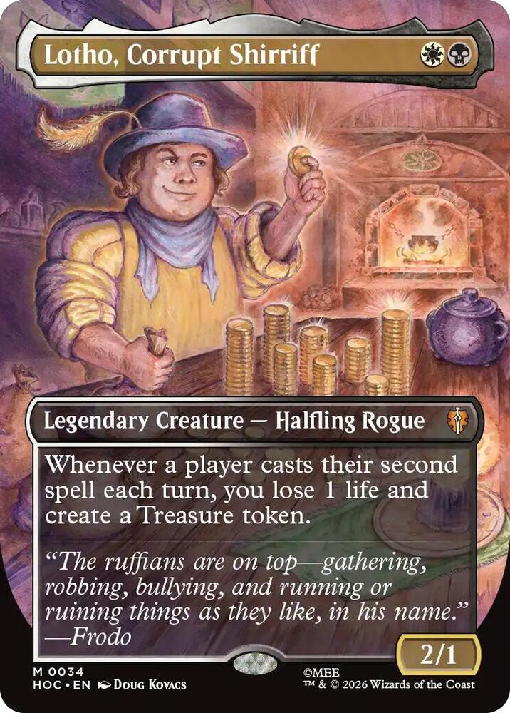 Lotho, Corrupt Shirriff (Borderless) 34 card from The Hobbit: Eternal-Legal