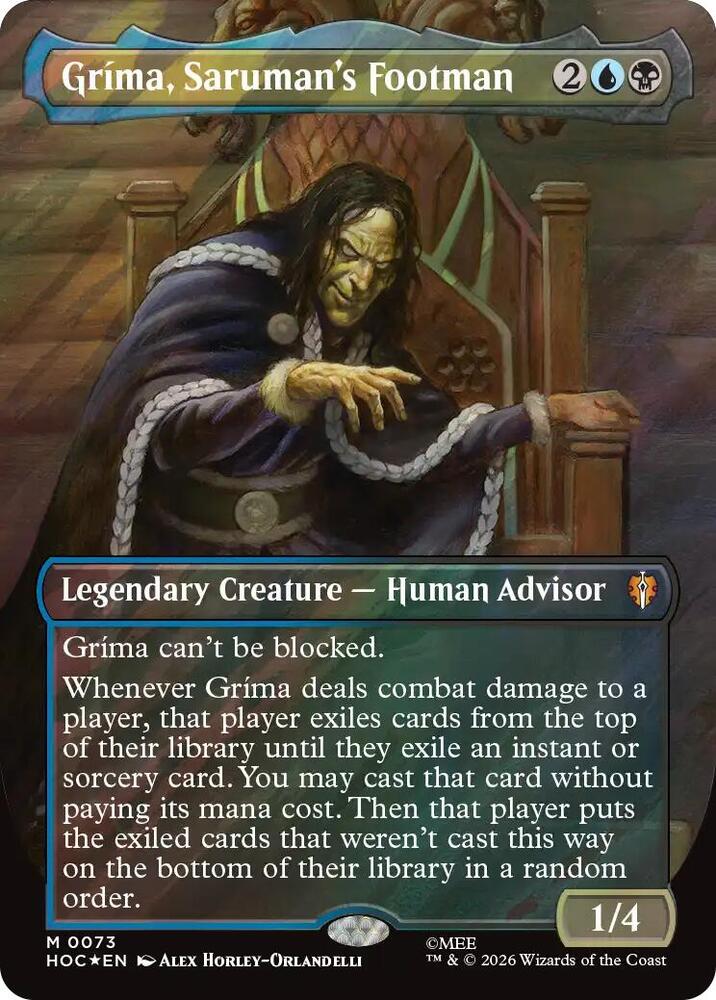 Grima, Saruman's Footman (Borderless) (Surge Foil) 73 card from The Hobbit: Eternal-Legal