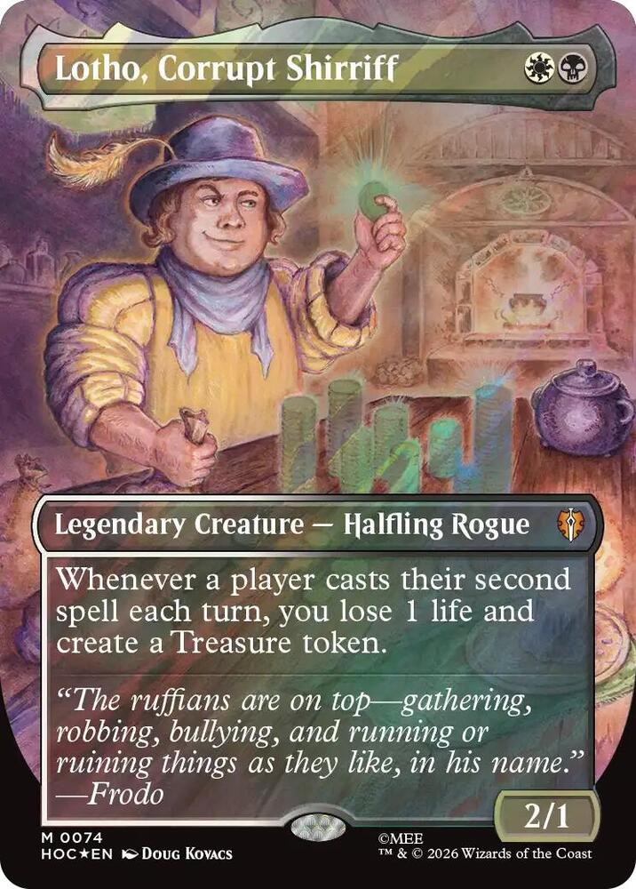Lotho, Corrupt Shirriff (Borderless) (Surge Foil) 74 card from The Hobbit: Eternal-Legal