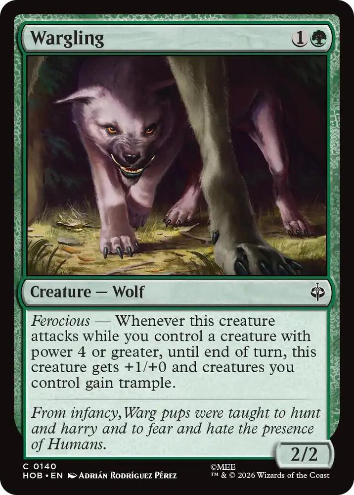 Wargling 140 card from The Hobbit