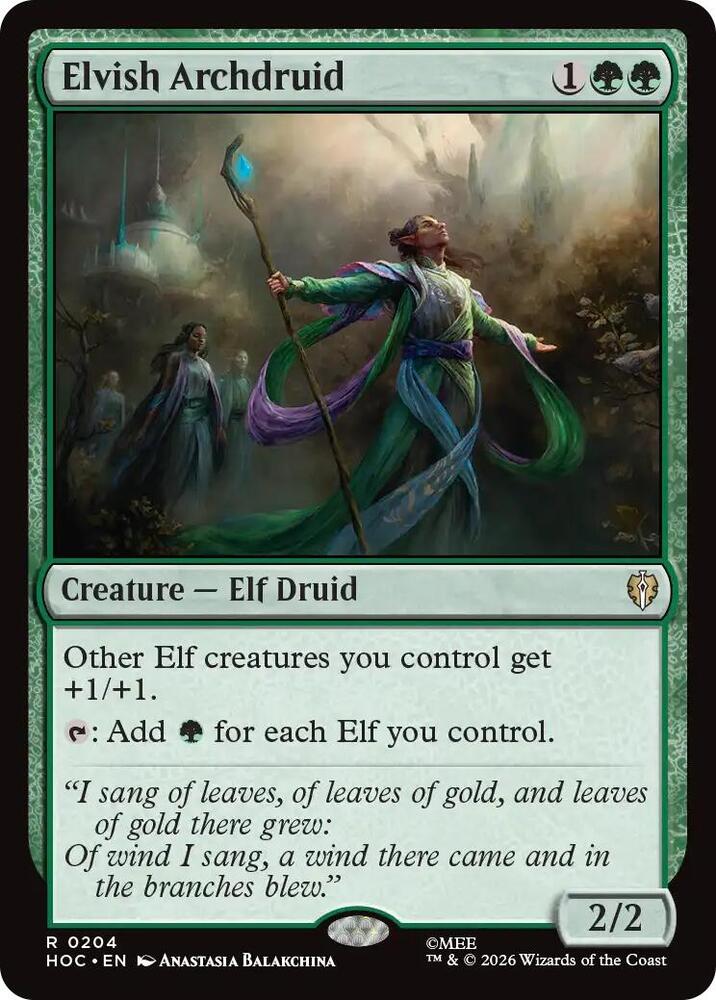 Elvish Archdruid 204 card from The Hobbit: Eternal-Legal