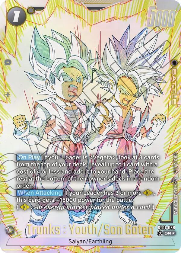 Trunks : Youth/Son Goten (Alternate Art) ST01-058 card from Story Booster 01
