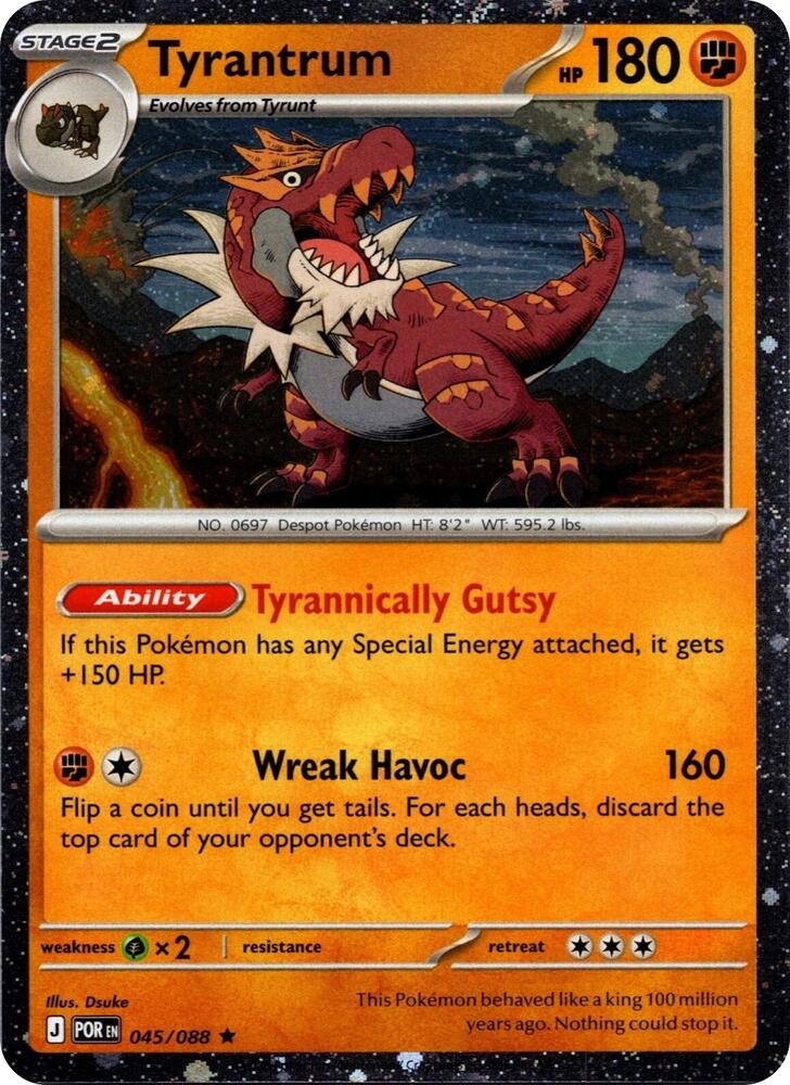 Tyrantrum (Cosmos Holo) 045/088 card from Blister Exclusives