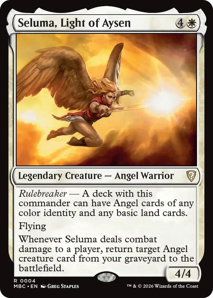Seluma, Light of Aysen 4 card from Mystery Booster Commander Edition