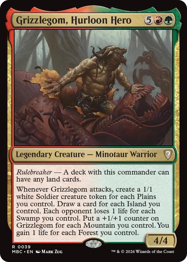 Grizzlegom, Hurloon Hero 39 card from Mystery Booster Commander Edition