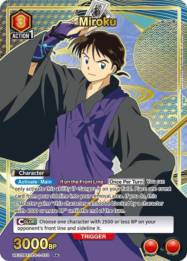 Miroku (R*) UE23BT/IYS-1-070 card from UE23BT: Inuyasha