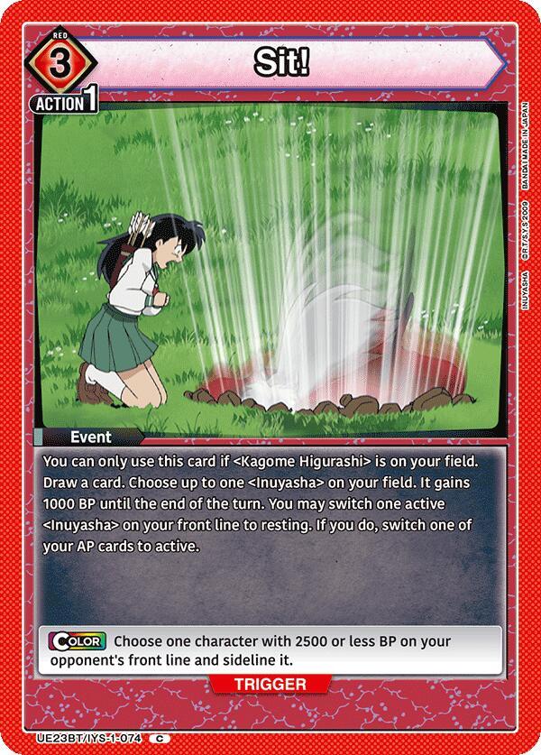 Sit! UE23BT/IYS-1-074 card from UE23BT: Inuyasha