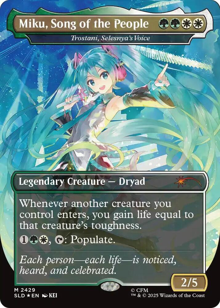 Miku, Song of the People - Trostani, Selesnya's Voice 2429 card from Secret Lair Drop Series