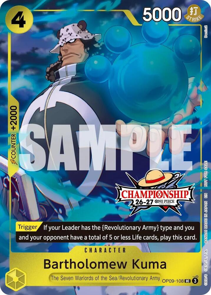 Bartholomew Kuma (CS 26-27 Celebration Pack) OP09-108 card from One Piece Promotion Cards