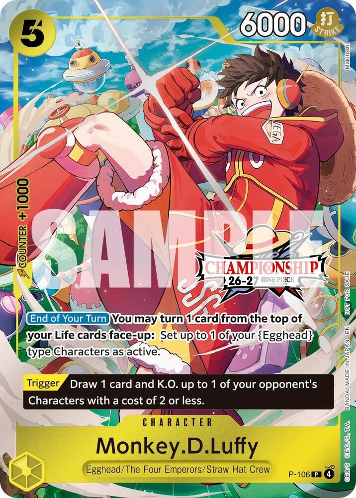 Monkey.D.Luffy (CS 26-27 Celebration Pack) P-106 card from One Piece Promotion Cards