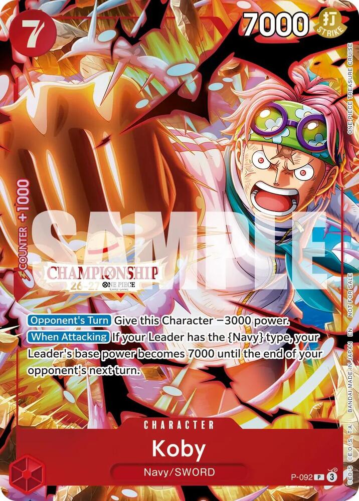 Koby (CS 26-27 Event Pack Finalist Ver.) P-092 card from One Piece Promotion Cards