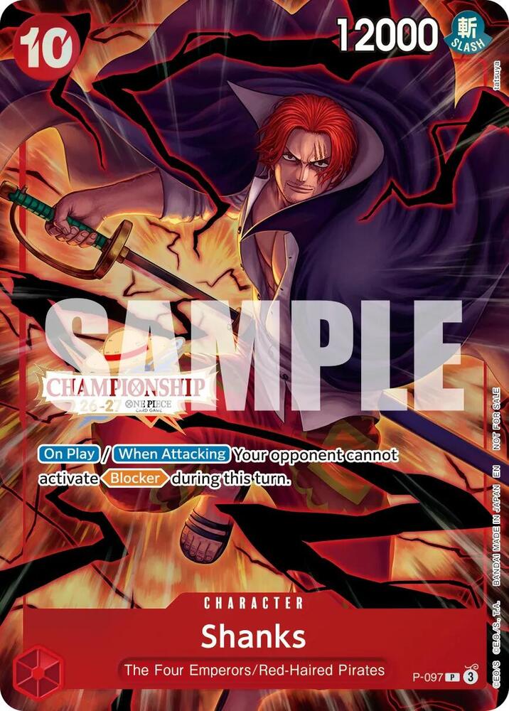 Shanks (CS 26-27 Event Pack Finalist Ver.) P-097 card from One Piece Promotion Cards