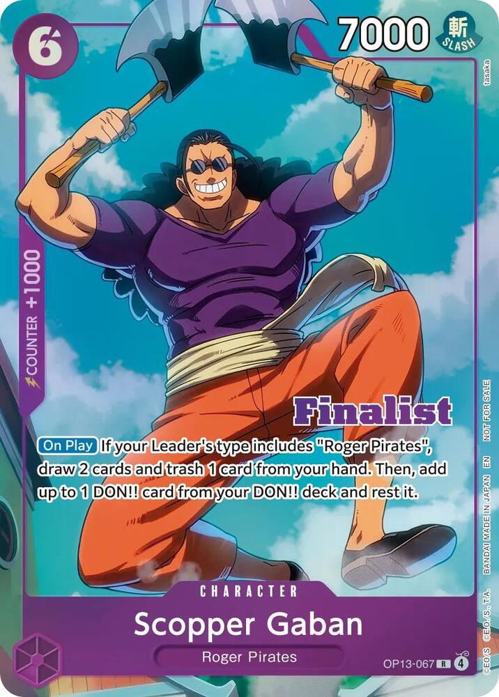 Scopper Gaban (CS 26-27 Finalist Card Set Vol.1) OP13-067 card from One Piece Promotion Cards