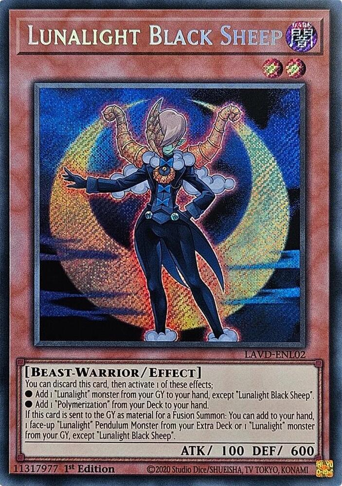 Lunalight Black Sheep (Secret Rare) LAVD-ENL02 card from Legendary Arc-V Decks